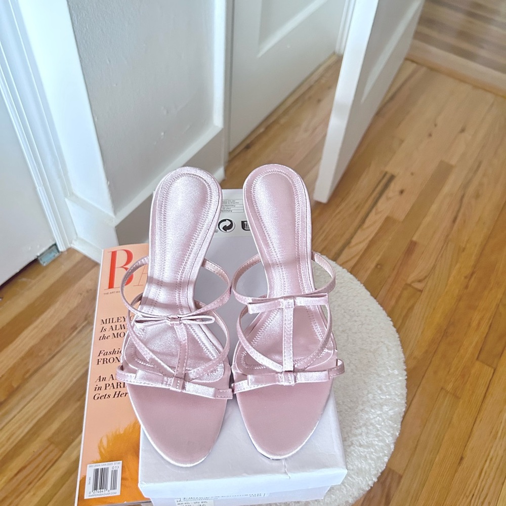 SHEIN shoes satin effect size 36 Elegant Pink Strappy Sandals old pink color.